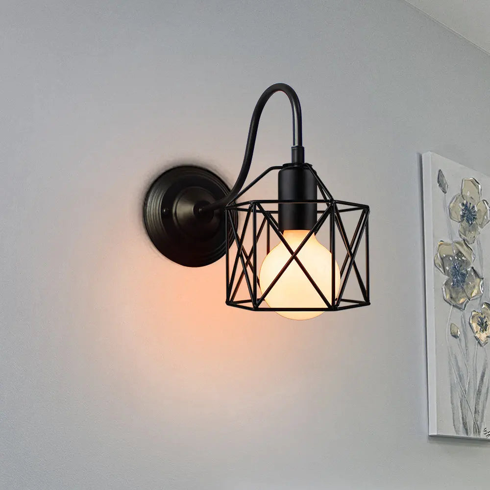 Afralia™ Industrial Iron Wall Sconce E27 Retro Loft Vintage LED Light Fixture