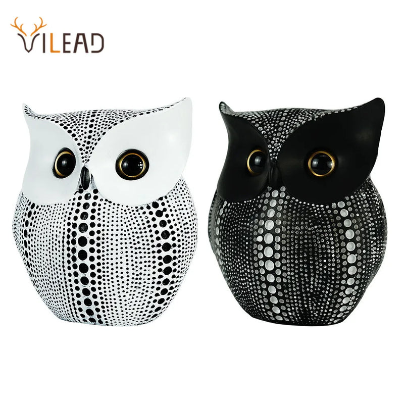 Afralia™ Owl Resin Figurine Ornament for Home Office Decor