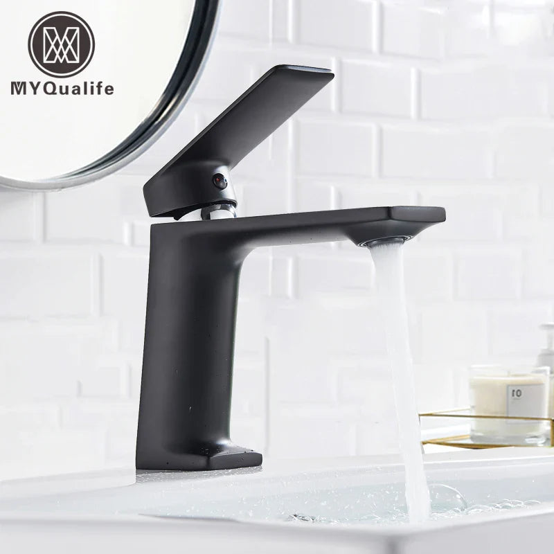 Afralia™ Black Basin Mixer Tap Vessel Sink Faucet Hot Cold Water Luxury