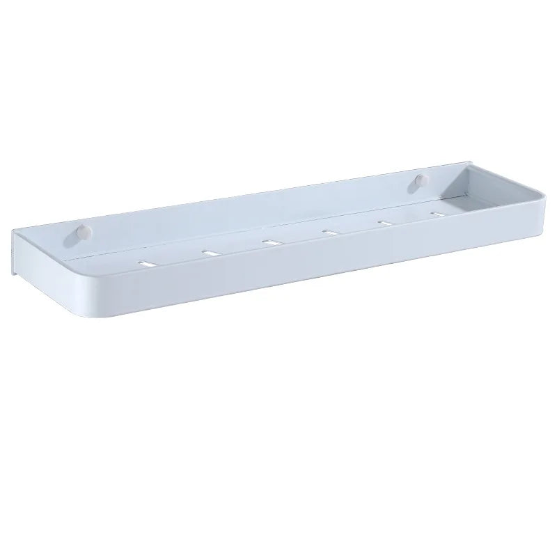 Afralia™ Aluminum Bathroom Corner Shelf Wall Mounted 30-50CM White Kitchen Storage Holder