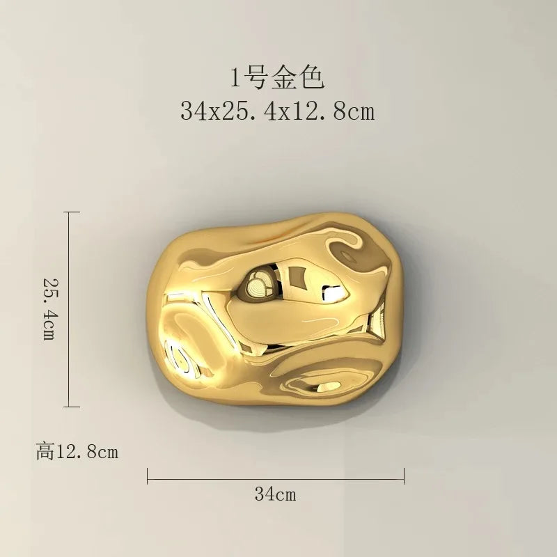 Afralia™ Silver Stone Abstract 3D Wall Hanging Handicraft for Living Room Decor