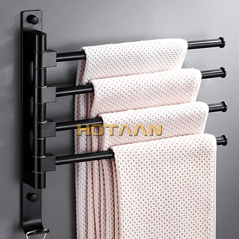 Afralia™ Towel Holder Rack - Wall Mounted Kitchen Bathroom Towel Hanger Organizer