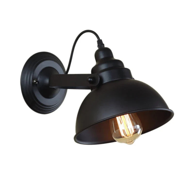 Afralia™ Industrial Black Wall Sconce E27 Wall Lamp for Indoor Lighting, Adjustable Retro Loft Bedside