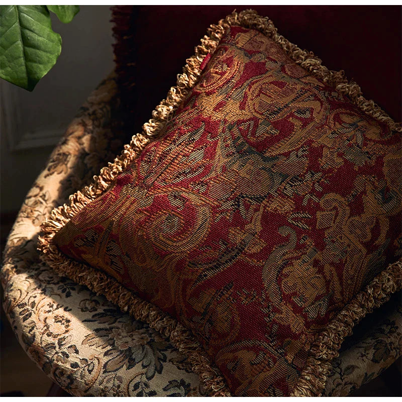 Afralia™ Retro Tapestry Cushion Cover: Handmade Medieval European Style Luxury Sofa Decor Pillows