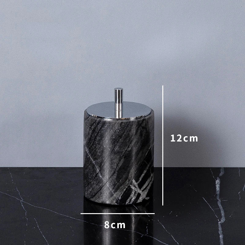 Afralia™ Ancient Wood Grain Marble Bathroom Set with Luxury Accessories