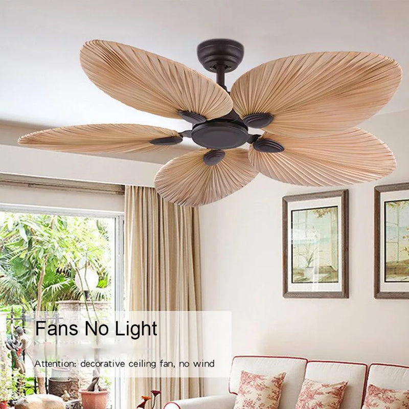 Afralia™ 52 Inch LED Ceiling Fan Without Light Remote Control Reverse Function