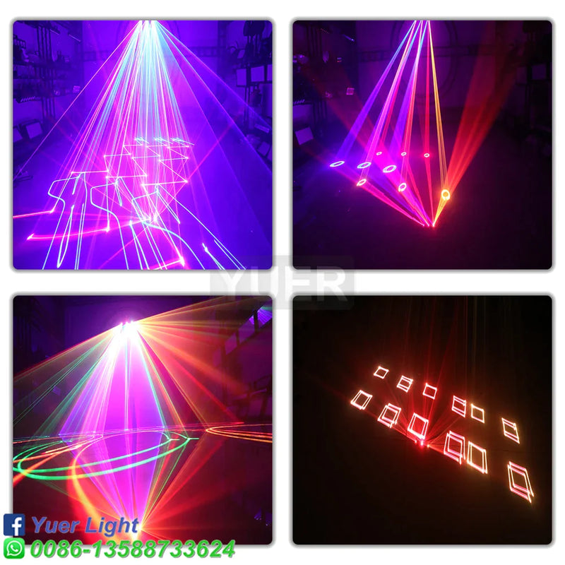 Afralia™ RGB 3IN1 Laser Light: 256 Patterns, 11 Effects, DMX512 for DJ Disco Dance Floor