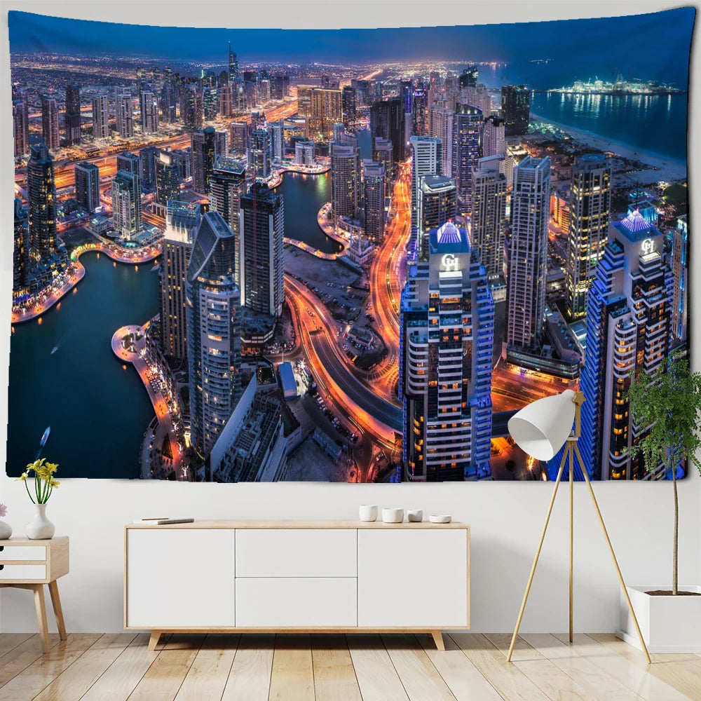 Afralia™ Boho Chic Night View Tapestry.