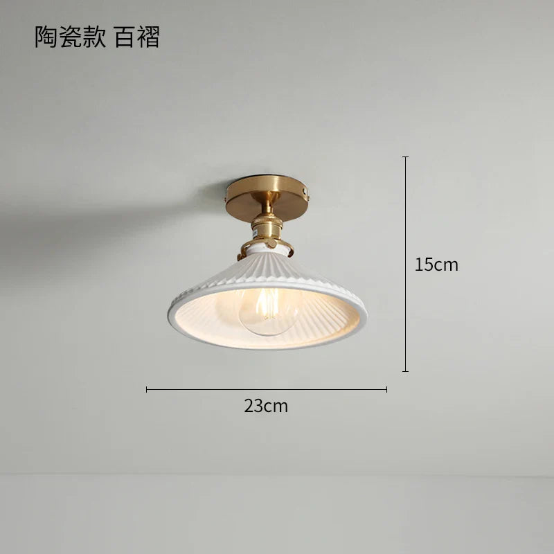 Afralia™ Nordic Copper LED Ceiling Lights for Bedroom Living Room Stair Light Fixtures