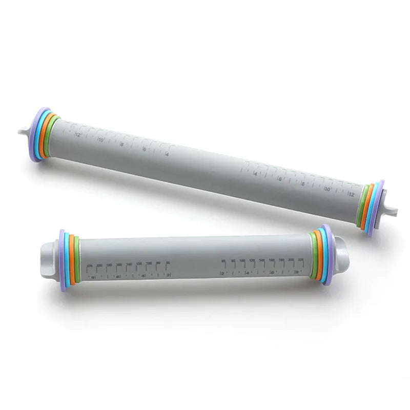 Afralia™ Adjustable Silicone Rolling Pin for Fondant Cake Pastry Decor - Bakeware Tool