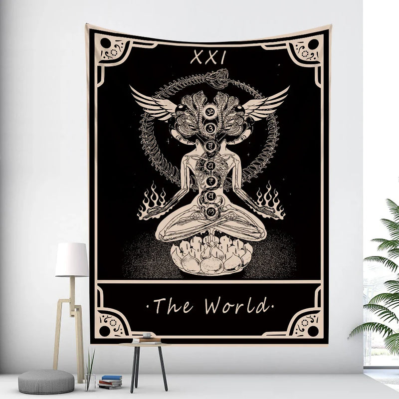 Afralia™ March Goddess Tarot Card Tapestry: Hippie Bohemian Wall Hanging Yoga Mat