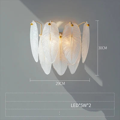 Afralia™ White Glass Feather LED Chandelier - Designer Oval Goose Feather Lighting