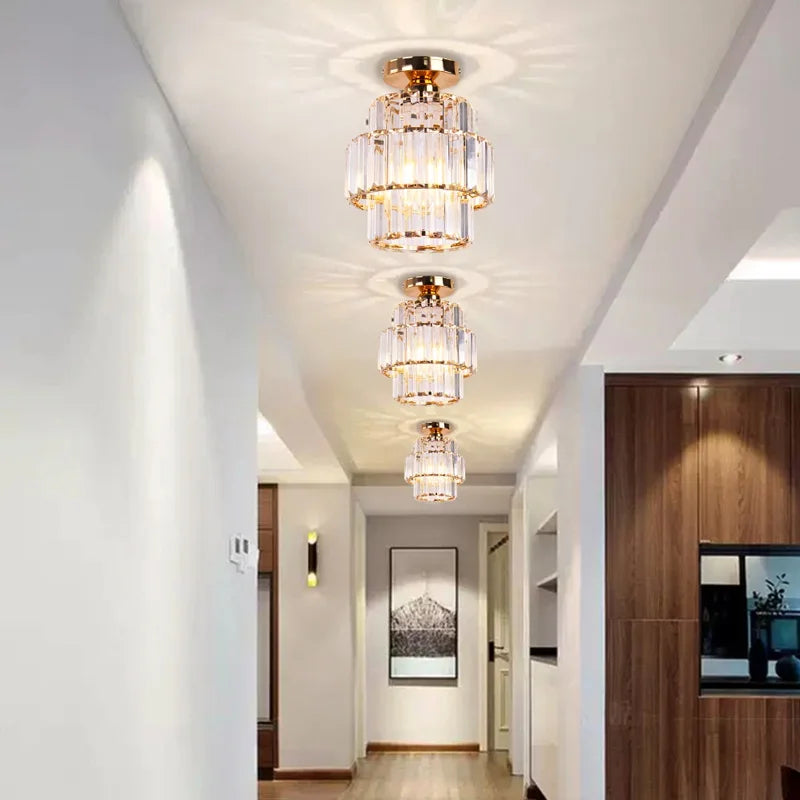 Afralia™ Crystal Chandelier: Elegant LED Ceiling Light for Living Room, Bedroom, and Aisle. Luxurious Modern Design.