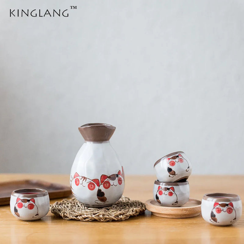 Afralia™ Japanese Ceramic Sake Wine Cup Set - KL-001 | Small Drinking Collection