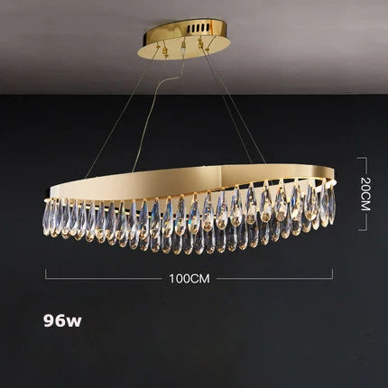 Afralia™ Crystal Stainless Steel LED Chandelier for Foyer