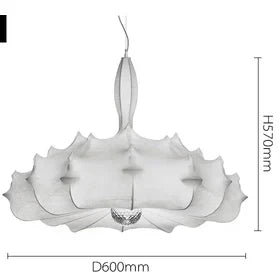 Afralia™ Zeppelin Silk Chandelier: Hand-Woven Modern Japanese Country Style Dining Room Lamp