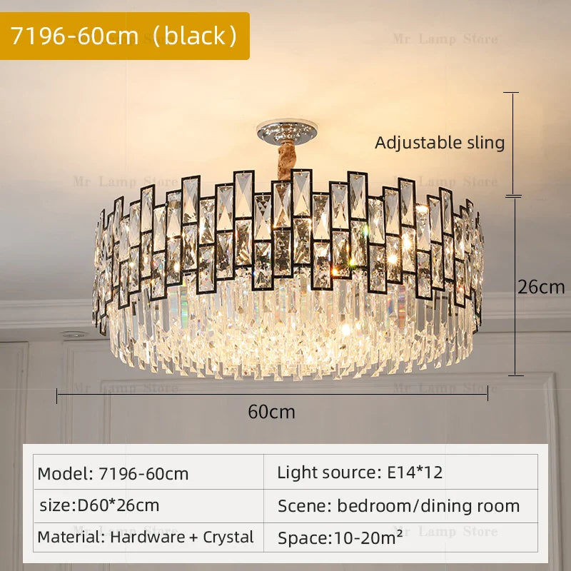 Afralia™ Crystal Chandelier: Modern Luxury Lighting for Living Room, Bedroom, Kitchen