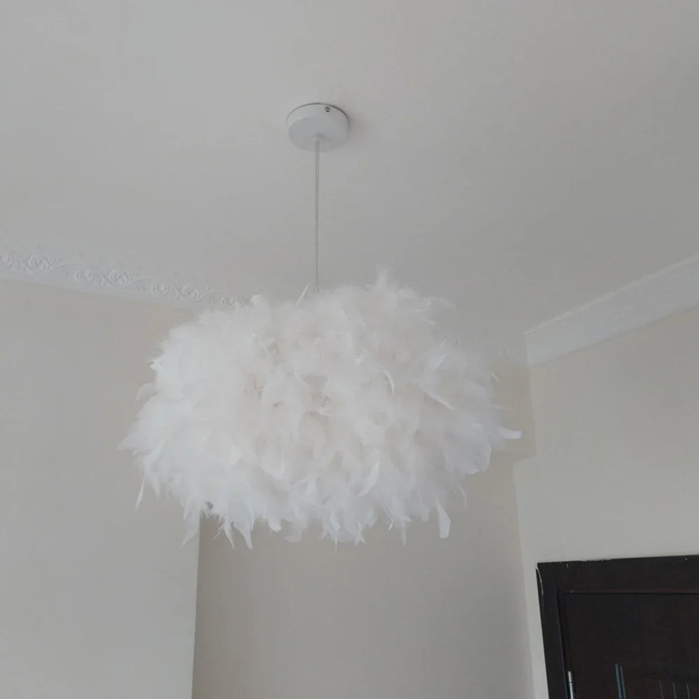 Afralia™ Modern LED Feather Pendant Lights for Bedroom Decor and Restaurant Hanging Lamps.