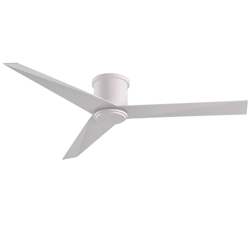 Afralia™ Modern Low Floor Aluminum Blade Ceiling Fan with Remote Control, No Light