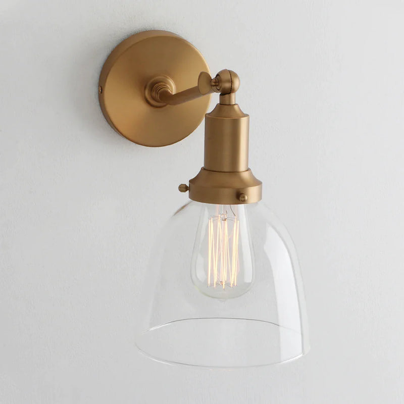 Afralia™ Vintage Glass Shade Wall Sconce Light Fixture