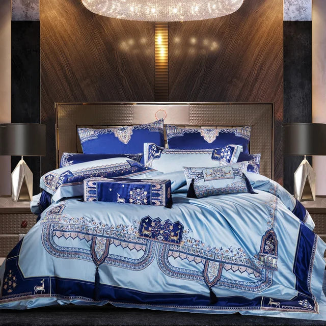 Afralia™ European Brocade Bedding Set with Jacquard Embroidery, Egyptian Cotton Material
