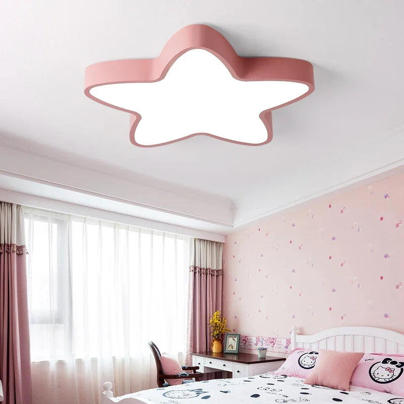 Afralia™ Colorful Star Ceiling Lamp for Kids Room | LED Nursery Lighting