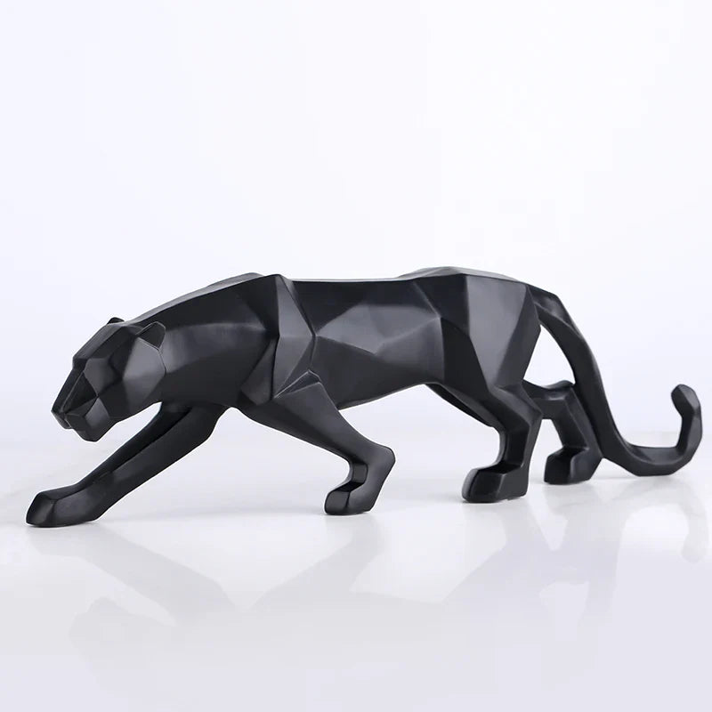 Afralia™ Black Panther Resin Geometric Statue Decor Ornament