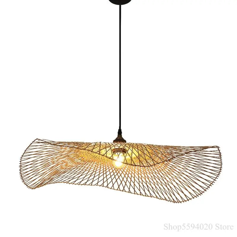 Afralia™ Zen Bamboo Chandelier: Stylish Japanese Tea Room Hanging Lamp