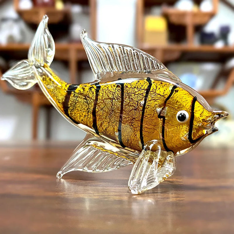 Afralia™ Crystal Glass Tropical Fish Figurines | Hand Blown Modern Home Decor