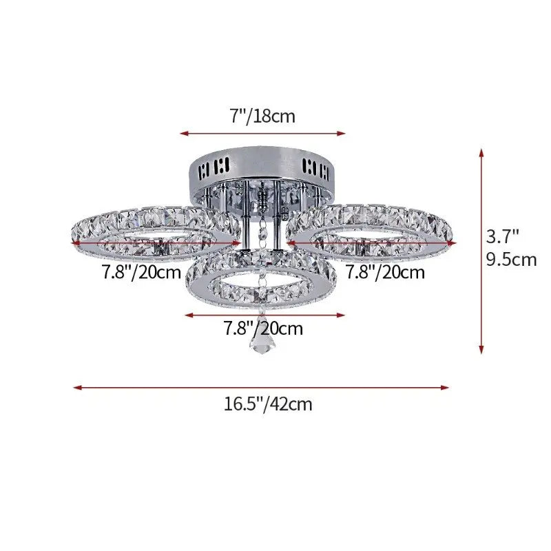 Afralia™ Crystal Ceiling Chandelier: Modern K9 LED Smart Ring Light Fixture for Dining & Living Room