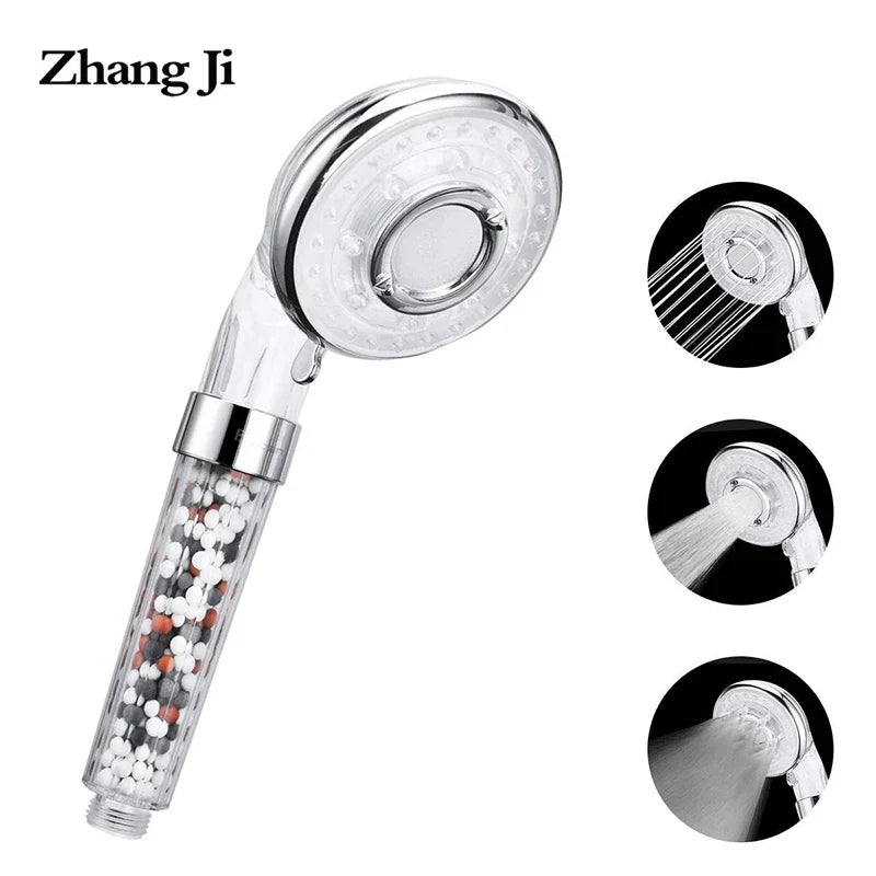 Afralia™ 3-Function High Pressure Shower Head with Water Stop Mode and Filter Beads Pack