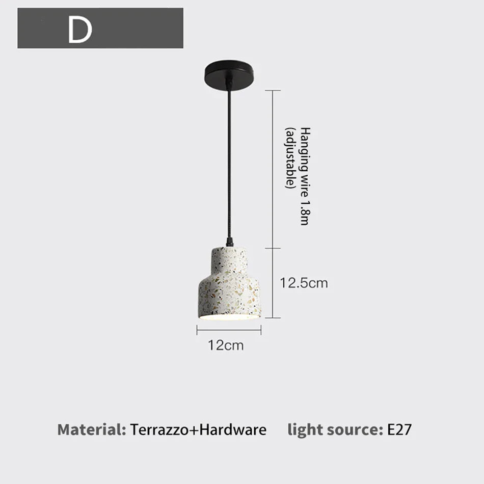 Afralia™ Nordic White Cement Pendant Lights E27 Modern Hanging Lamps for Bar Kitchen Living Room