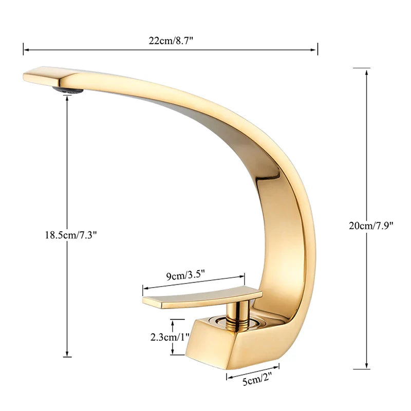 Afralia™ Brass Faucet Hot Cold Water Mixer Tap for Bathroom Vanity Sink