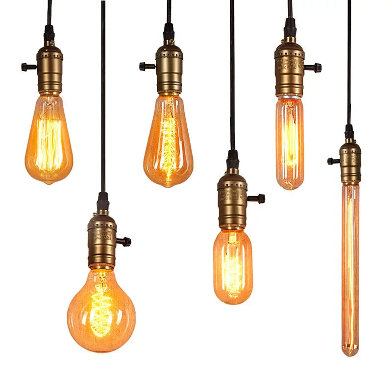 Afralia™ Industrial Pendant Light Lamp E27 90-265V Edison Bulb Holder Loft Home Decor