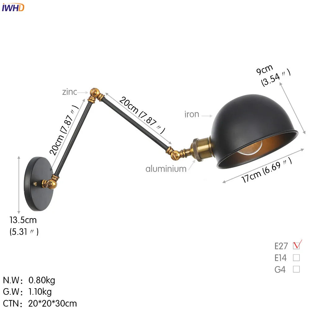 Afralia™ Adjustable Swing Arm Wall Sconce Industrial Vintage Retro White Wall Light