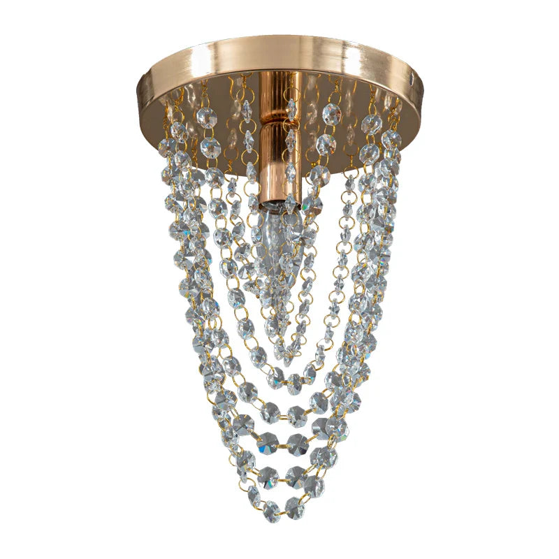 Afralia™ Crystal Sun Flower Ceiling Chandelier - Golden/Silver for Foyer, Bedroom, Aisle Decor