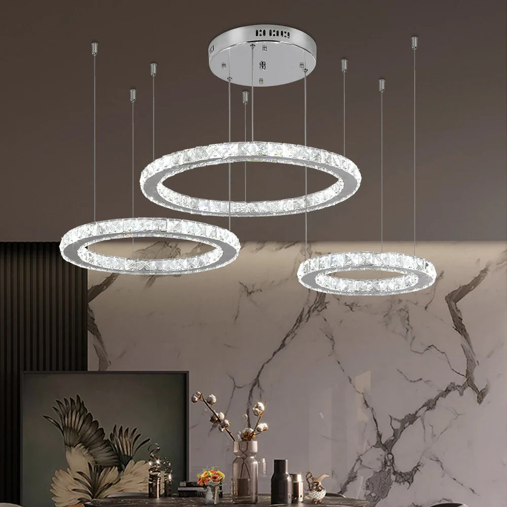 Afralia™ Crystal LED Chandeliers: Modern Pendant Light for Living Room.