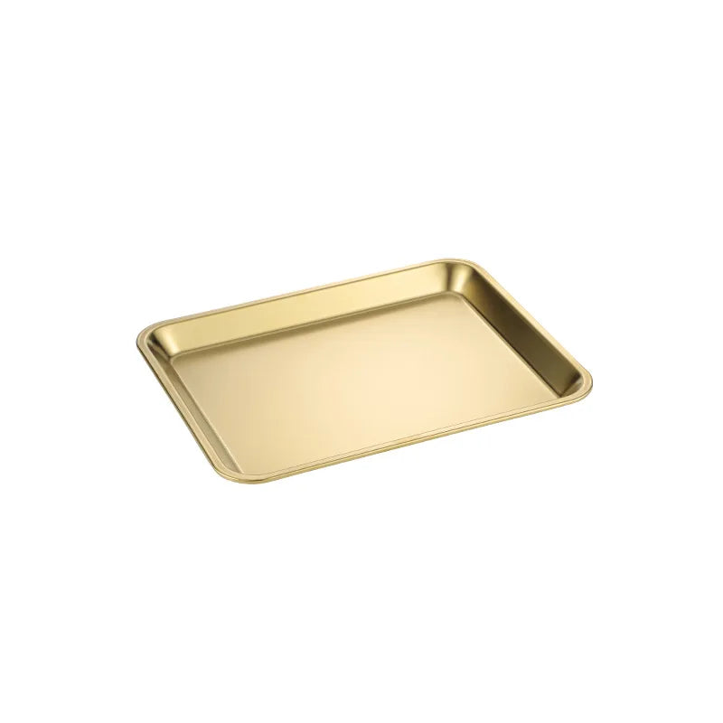 Afralia™ Stainless Steel Rectangle Food Tray for Barbecue, Fruits, Steamed Sausage, and Baking