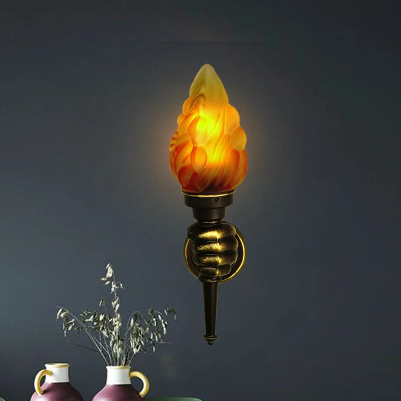 Afralia™ Flame Wall Sconce Outdoor Torch Light for Home Bar Restaurant
