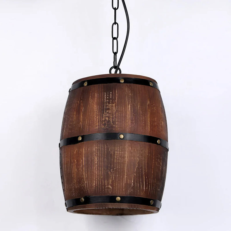 Afralia™ Resin Barrel Pendant Lamp for Home, Restaurant, Bar and Cafe Decor