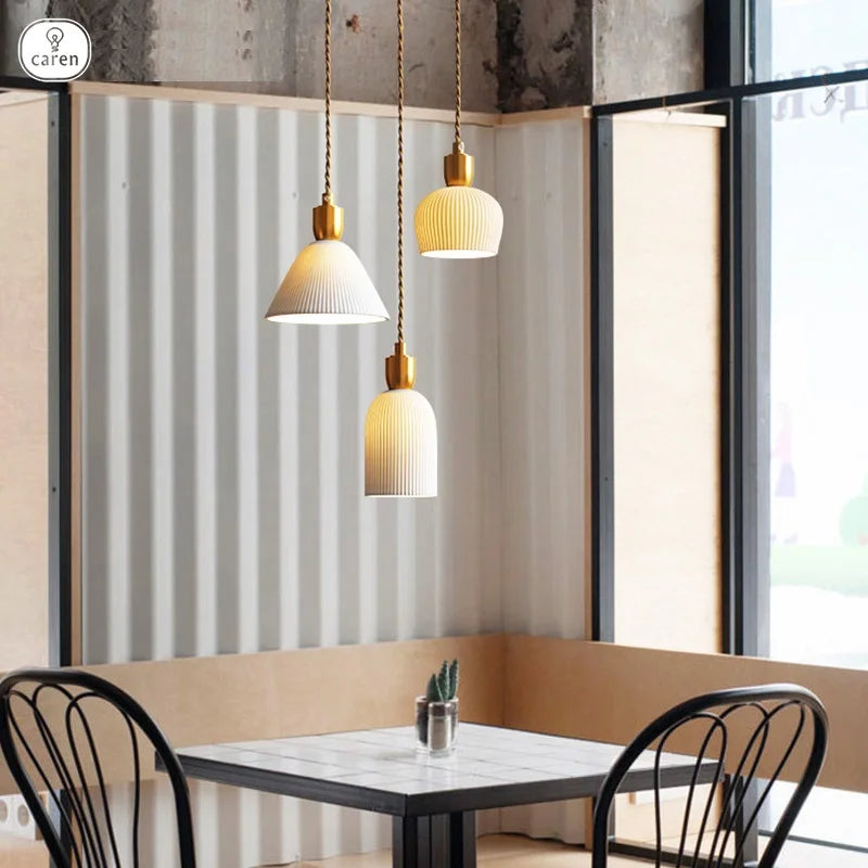 Afralia™ Ceramic Pendant Lights: Nodic Modern Hanging Lamp for Bedroom and Living Room