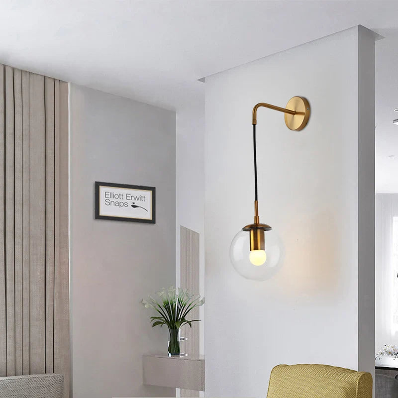 Afralia™ Loft Glass Ball Wall Lamps Retro Antique Indoor Lighting