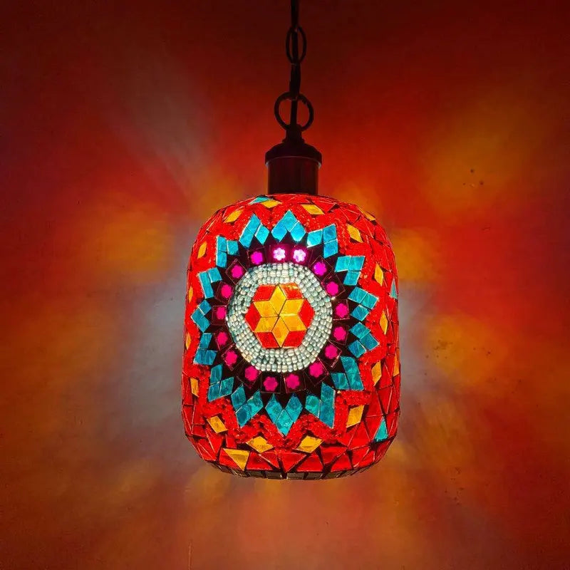 Afralia™ Bohemia Turkish Mosaic Sconce LED Hanging Light E27 Vintage Retro Mediterranean