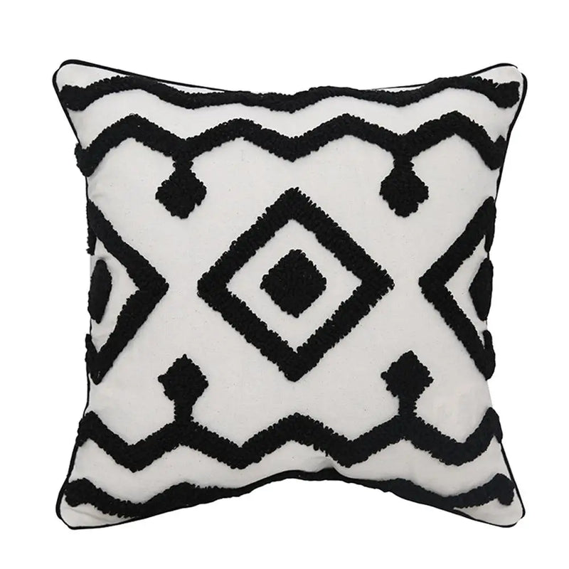 Geometric Afralia™ Black & White Cushion Cover, Home Décor, Living Room, Bedroom, Chair