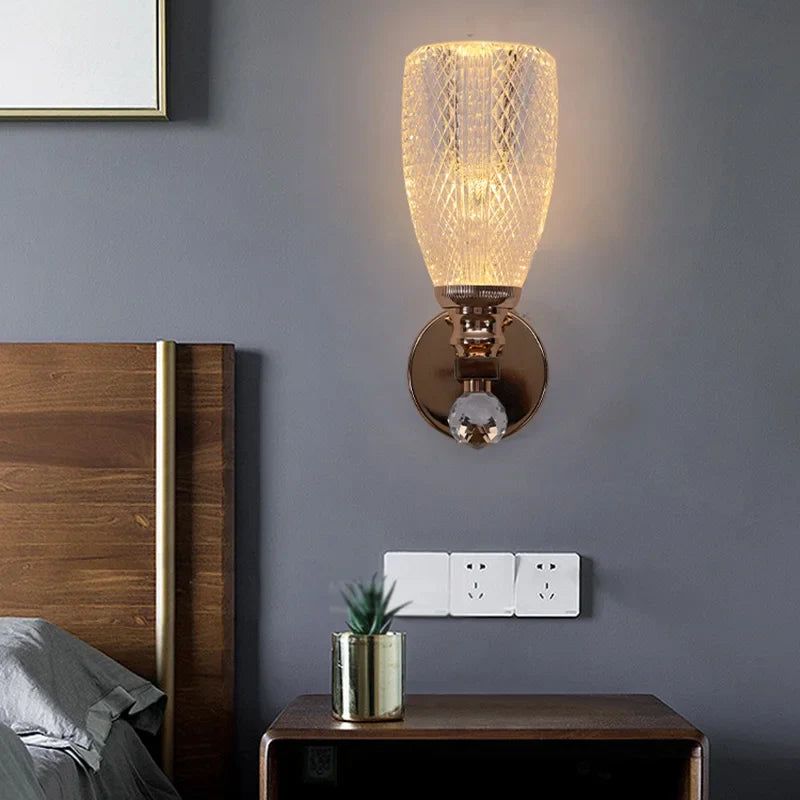 Afralia™ Modern Gold LED Wall Lamp for Living Room Bedroom, Minimalist Luxury Design