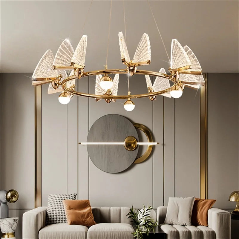 Afralia™ Nordic Butterfly Ring Chandelier Pendant Lights for Colorful Home Decor