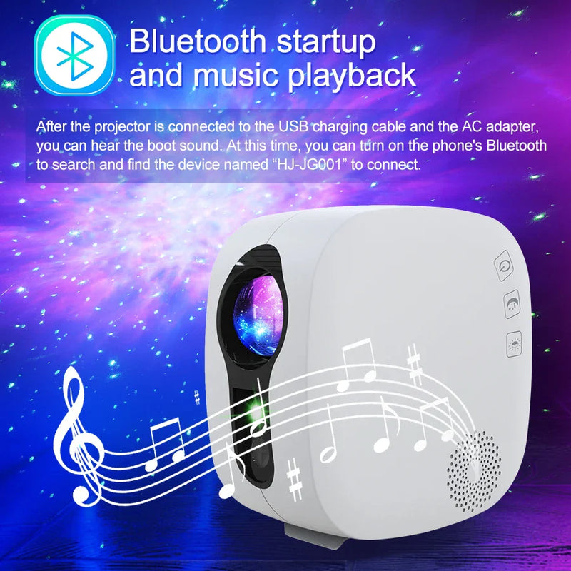 Afralia™ Starry Sky LED Music Night Light Projector Moon Lamp.