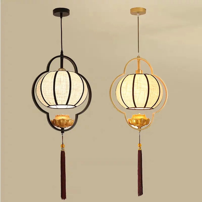 Afralia™ Chinese Teahouse Lantern Chandelier Creative Cloth Lamps for Dining Room Bedroom Hotel