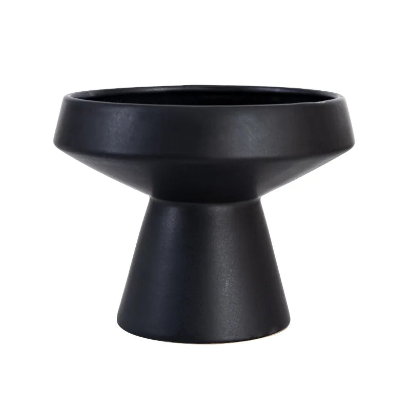 Afralia™ White Ceramic Round Flower Vase Pot for Home Decoration