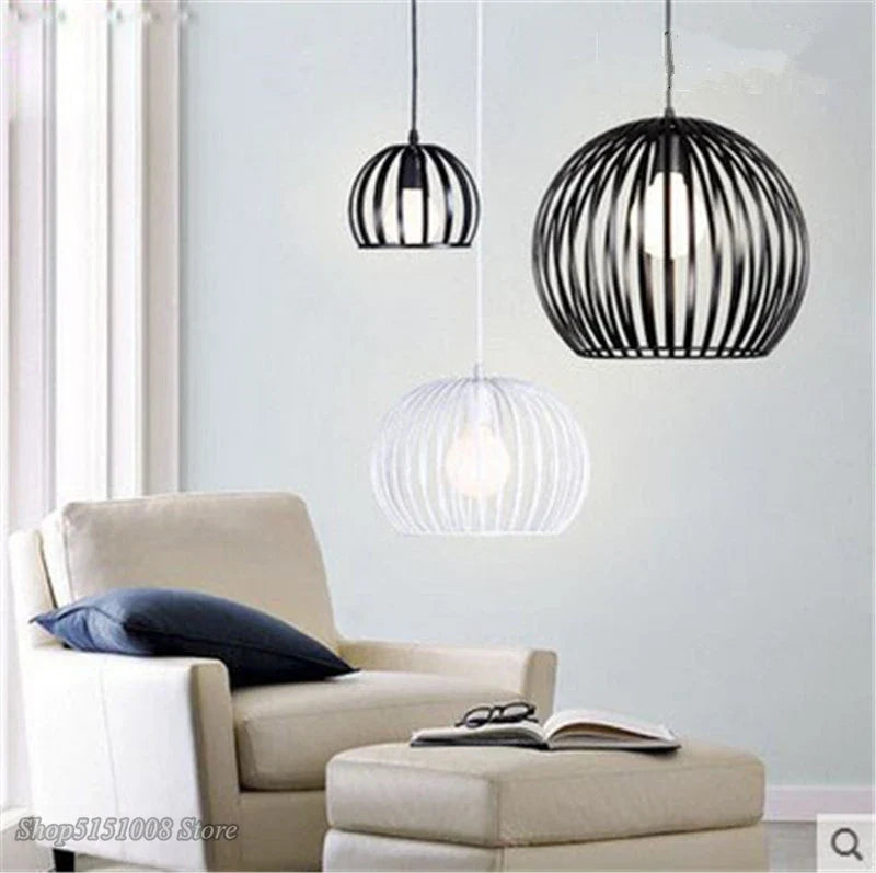 Afralia™ Vintage Birdcage Pendant Lamps | Modern Iron Hanging Light for Home Decor